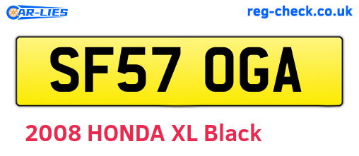 SF57OGA are the vehicle registration plates.