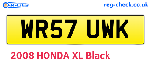 WR57UWK are the vehicle registration plates.