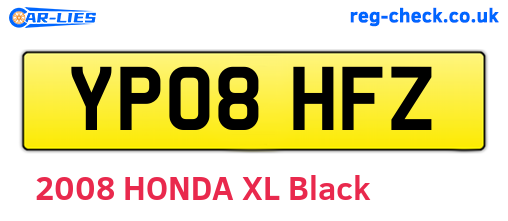 YP08HFZ are the vehicle registration plates.