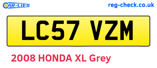 LC57VZM are the vehicle registration plates.