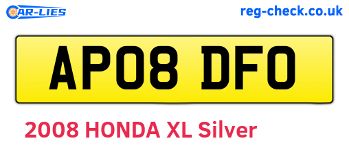 AP08DFO are the vehicle registration plates.