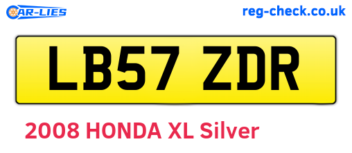 LB57ZDR are the vehicle registration plates.