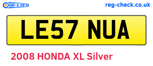 LE57NUA are the vehicle registration plates.