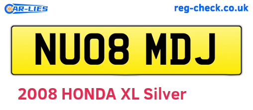 NU08MDJ are the vehicle registration plates.