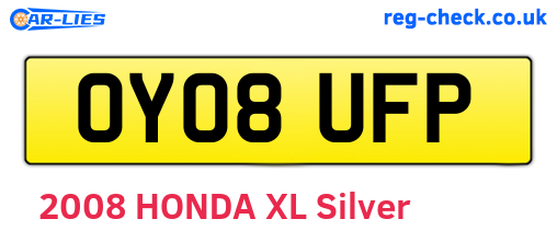OY08UFP are the vehicle registration plates.