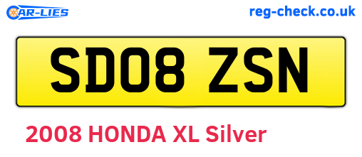 SD08ZSN are the vehicle registration plates.