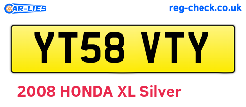 YT58VTY are the vehicle registration plates.
