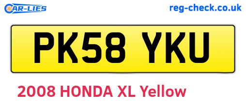 PK58YKU are the vehicle registration plates.