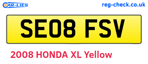 SE08FSV are the vehicle registration plates.