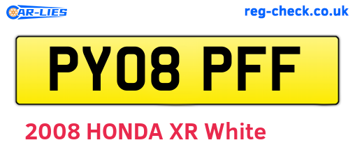 PY08PFF are the vehicle registration plates.