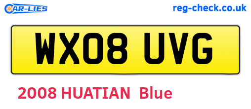WX08UVG are the vehicle registration plates.