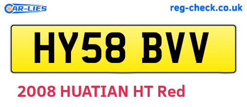 HY58BVV are the vehicle registration plates.