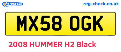 MX58OGK are the vehicle registration plates.