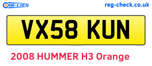 VX58KUN are the vehicle registration plates.