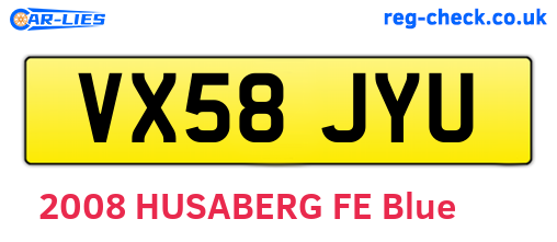 VX58JYU are the vehicle registration plates.