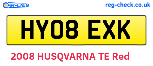 HY08EXK are the vehicle registration plates.