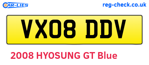 VX08DDV are the vehicle registration plates.