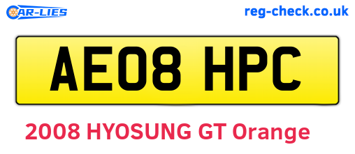 AE08HPC are the vehicle registration plates.