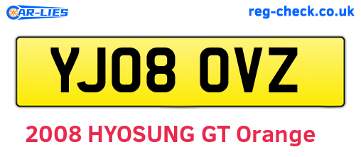 YJ08OVZ are the vehicle registration plates.
