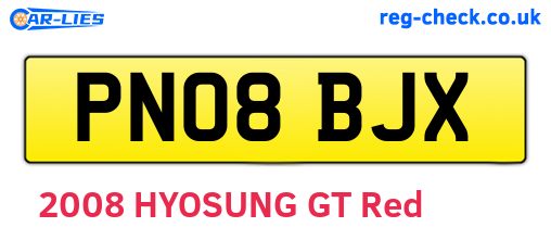 PN08BJX are the vehicle registration plates.