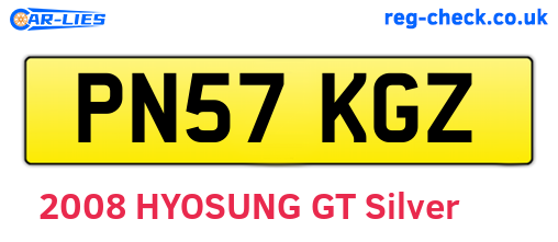 PN57KGZ are the vehicle registration plates.