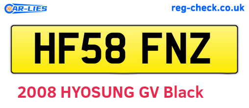 HF58FNZ are the vehicle registration plates.