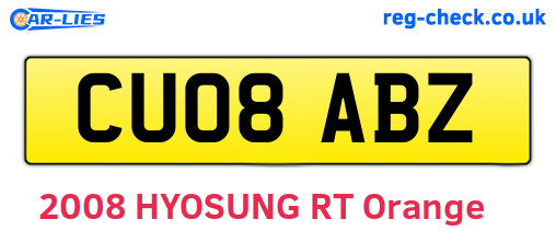 CU08ABZ are the vehicle registration plates.