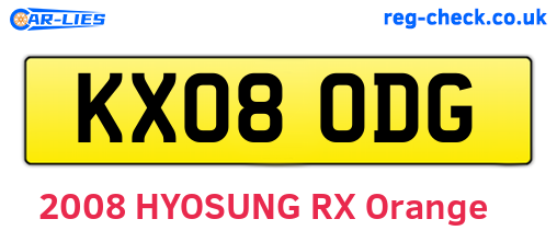 KX08ODG are the vehicle registration plates.