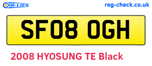 SF08OGH are the vehicle registration plates.