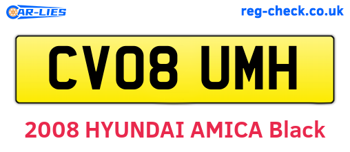 CV08UMH are the vehicle registration plates.