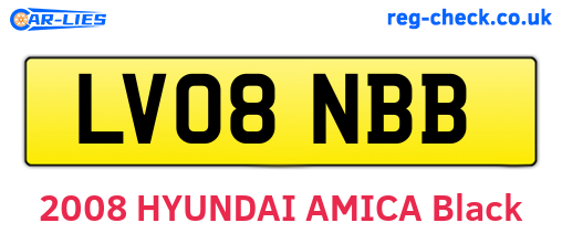 LV08NBB are the vehicle registration plates.