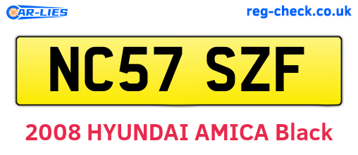 NC57SZF are the vehicle registration plates.