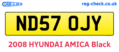 ND57OJY are the vehicle registration plates.