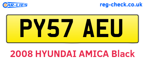 PY57AEU are the vehicle registration plates.