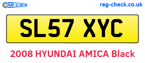 SL57XYC are the vehicle registration plates.