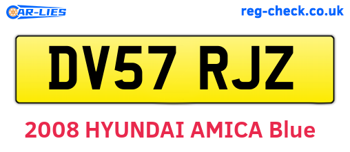 DV57RJZ are the vehicle registration plates.