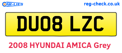 DU08LZC are the vehicle registration plates.