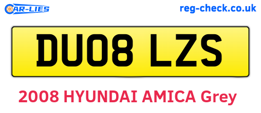 DU08LZS are the vehicle registration plates.