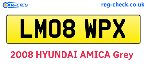 LM08WPX are the vehicle registration plates.
