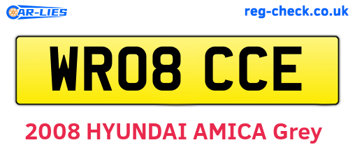 WR08CCE are the vehicle registration plates.