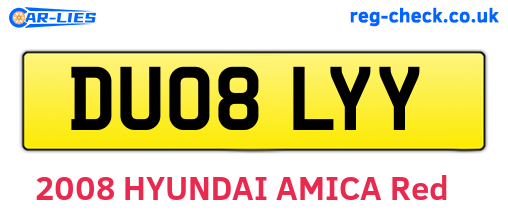 DU08LYY are the vehicle registration plates.