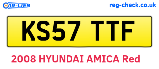 KS57TTF are the vehicle registration plates.