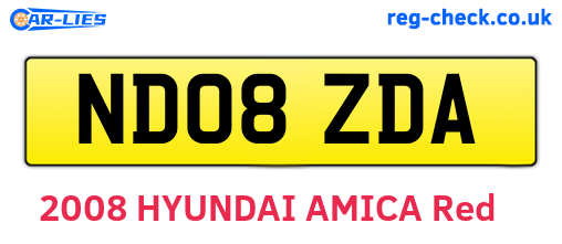 ND08ZDA are the vehicle registration plates.