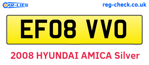 EF08VVO are the vehicle registration plates.