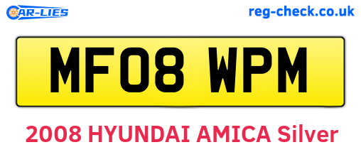 MF08WPM are the vehicle registration plates.