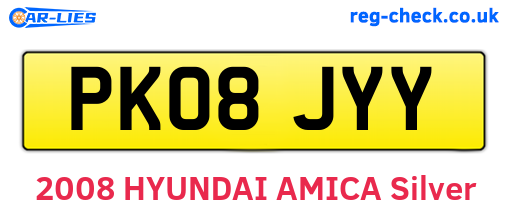 PK08JYY are the vehicle registration plates.