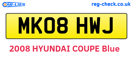 MK08HWJ are the vehicle registration plates.