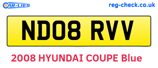 ND08RVV are the vehicle registration plates.
