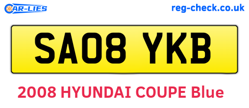 SA08YKB are the vehicle registration plates.