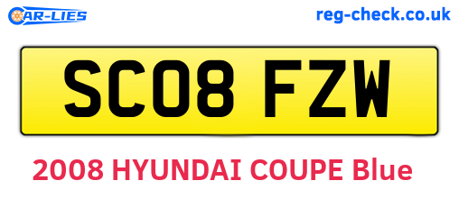 SC08FZW are the vehicle registration plates.